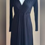 A pea in the pod Collection Black V Neck Wrap Look Fitted Dress.Tie In Back Sz S Photo 1