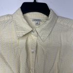 L.L.Bean  Women’s Shirt Size Small Yellow Button Front Seersucker Cotton Top Photo 5