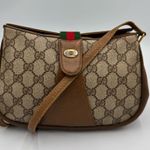 Gucci Brown/Beige GG Supreme Canvas and Leather Vintage Web Shoulder Bag Photo 0