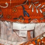 J.Jill  Floral Paisley Print Boho Shorts Orange Womens Medium Tassel Drawstring Photo 6