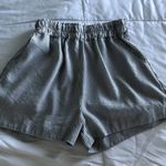 Brandy Gray And White Striped Flowy Shorts Photo 0