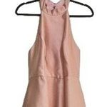 Alfred Sung NWT High Neck Halter Satin Pockets Maxi Dress 18 Toasted Sugar Pink Photo 2