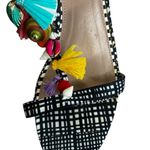 Betsey Johnson  Womens 9.5 Dynah Black White Embellished Printed Slingback Heels Photo 5