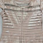 KM Collections by Milla Bell Womens Dress Size S Tan Satin Lace Trim Cocktail Photo 6