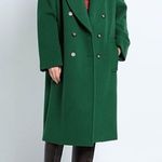 Michael Kors Mensy Double-Breasted Wool Blend Coat in Green, Size XL NEW Photo 0