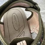 LANDS' END Women's Strappy Sandals Sz 9 Olive Floral Sticky Strap‎ Suede Upper Green Photo 2