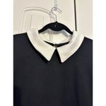 Girl With Curves Black Dress With White Peter Pan Collar 3/4 Sleeves Knee Photo 3