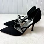 Nine West  Black and Silver Rhinestone Wrapped Pointed Toe Stiletto Pumps‎ 8.5 Photo 3