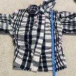 ZARA  Black and White Plaid Blouse with Bow Photo 14
