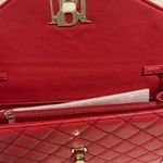 Badgley Mischka NWT Beautiful Red Quilted Crossbody Bag W Gold Accents Photo 4