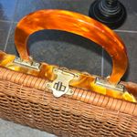 Vintage Wicker Handbag Handmade in Hong Kong Tan Photo 1