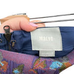 Anthropologie Maeve Cardana Mini Skirt Floral Brocade Blue Purple Size US 4 Photo 7