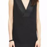 Banana Republic  Cross Dress Tunic Size Large Black, Satin trim neck & bottom Photo 1