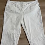Cache  White Denim Stretch Cropped Jeans Size 14‎ Photo 5
