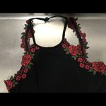 B Darlin B. Darlin Black Mini Dress w/ Rose Straps Size 0 Photo 3