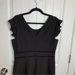 Nanette Lepore  black floral‎ embroidered ruffle sleeves sheath dress size 8 Photo 5