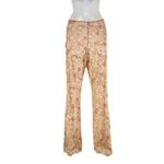 Anthropologie Sage The Label Ciao Rome Flare Pants Orange Floral Print Photo 1