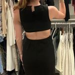 Black Midi Open Back Dress Size XS Photo 1