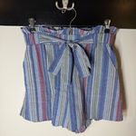 Entro 🏷️ NWOT  Striped Bohemian Boho Paperbag Shorts Lined Small S Photo 0