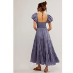Free People Dainty Ethereal Sundrenched Short Sleeve Maxi Size Large Periwinkle Photo 14