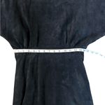 Vintage 80s Brass Plum Nordstrom Black 100% Leather Open Back Dress size Medium Photo 13