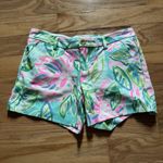 Lilly Pulitzer  Callahan Knit Shorts Totally‎ Blossom Floral Green Pink Size 2 Photo 1