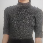 Elie Tahari  THE SAMANTHA METALLIC MOCK-NECK SWEATER SIZE M Photo 3