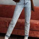 Happy x Nature High Rise Straight Leg Acid Wash Cotton Button Fly Jeans Size 26 Blue Photo 0