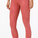 Lululemon Wunder Under High Rise Legging 28" Pink Shiny Pattern Women's Size 6 Photo 0