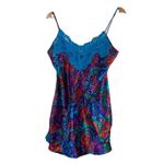 Victoria's Secret Victoria’s Secret Y2K Blue Purple Floral Nightie Size M Slip Gold Label Satin Photo 1