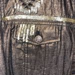 Chico's Vintage Chico’s Shiny Metallic Bronze Gold Denim Jacket Jean Jacket Photo 4