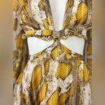 Glamaker Dark Romance Exotic Floral Snake Print Mini Dress Size Small Brown Photo 9