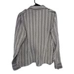 Talbots  Brown and White Geometric Silk Professional Long Sleeve Blouse Photo 3