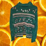 Carolyn Taylor Vintage VTG  Green with Embroidered Sweater Size XL‎ Photo 2