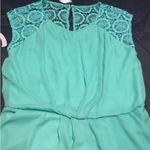 Entro  Crochet Mini Dress with Cap Sleeves and Pockets Mint NWT Medium Fit Photo 9