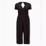 Torrid NWT  Black Textured Knit Surplice Culotte Jumpsuit Photo 2