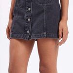 Topshop MOTO Black Denim Button Down Skirt Photo 0