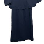 COS  Navy Layered Midi Dress Size 4 Minimalist Modern Workwear Photo 6