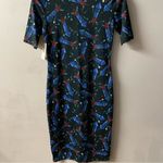 LuLaRoe Black Rocket Print Bodycon Midi Dress Size XS NWT Photo 5
