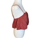 Anthropologie By  Ruffled Crop Crimson Top Size Small Bohemian Hippie Festival Photo 4