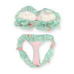 Beach Riot  bikini, aqua blue pink unicorn print Flutter ruffle (top M, Bottom L) Photo 1