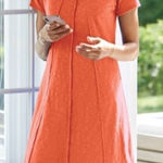 Soft Surroundings Cotton Marchesa Dress in Mango Size Large Photo 0