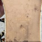 Valentino Garavani Valentino Rockstud textured leather ankle-wrap espadrille flat sandal IT 39 US 9 Photo 14