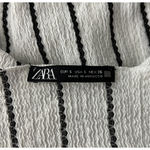 ZARA Dress Womens Small White Black Stripe Lightweight Neutral Gauzy Lagenlook Photo 6