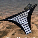 TAvik‎ Antic moderate bikini bottom blue black white grid size xs New Photo 0