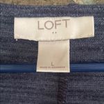 Loft Blue and Charcoal Long Sleeve V-Neck Tee Photo 1