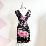 Vintage Y2K Babydoll Dress Floral 2000s 90s Coquette Fairycore Retro Medium Black Photo 1