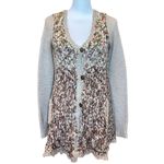 Free People Sweater Cardigan Size XS Boho Grandmacore Hippie Indie Brown Crochet Photo 2
