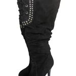 Saks 5th Avenue Saks Fifth Avenue Collection Black Suede studded Boots Photo 0
