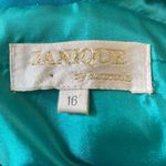 Janique Silk Teal Blue Ethereal Mermaid Beaded Silk Scarf Prom Formal Dress XL Size 16 Photo 5